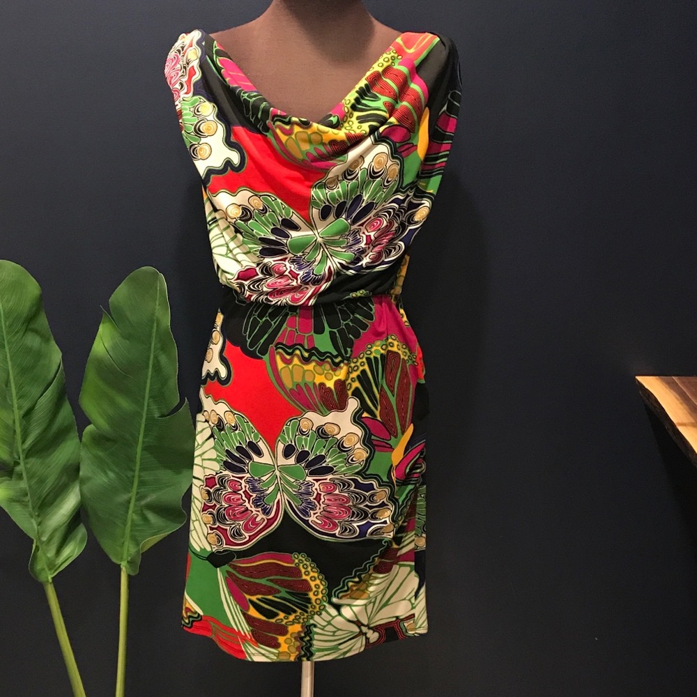 Tropical print dress